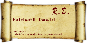 Reinhardt Donald névjegykártya